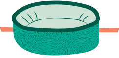 Illustrated image of a dog bowl